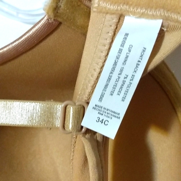 126 DOLCE VITA TAUPE SATIN TRIM PUSH UP UNDERWIRE BRA SIZE 34C NWT - Picture 4 of 4
